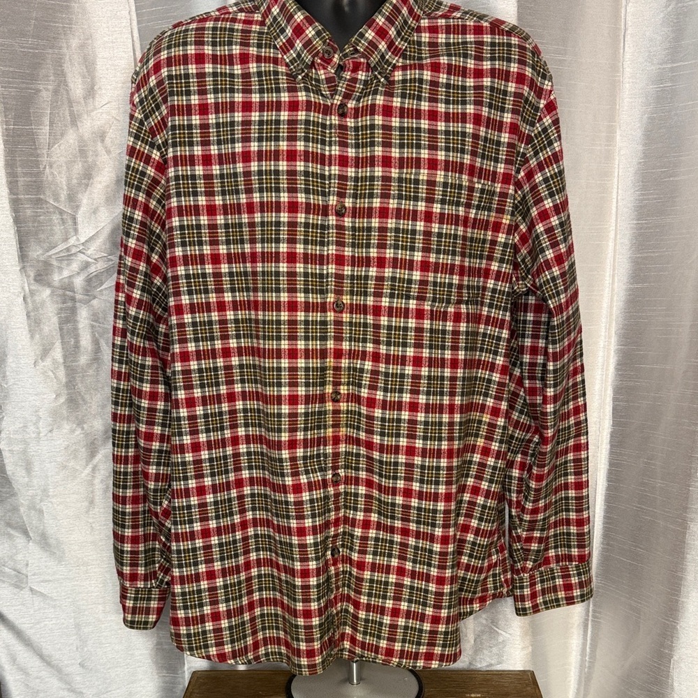 Eddie Bauer Relaxed Fit Flannel Button Down Shirt Men’s XL Plaid Cabincore